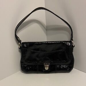 Coach poppy patient Glossy Black Shoulder Bag